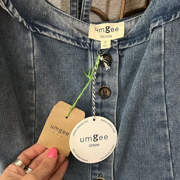 Denim Ruffled Romper - Picture 2 of 3